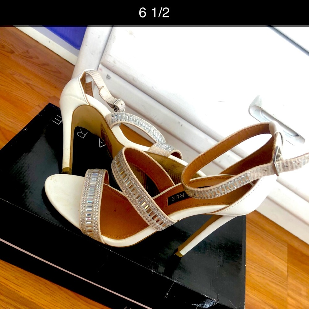White diamond high heel sandal